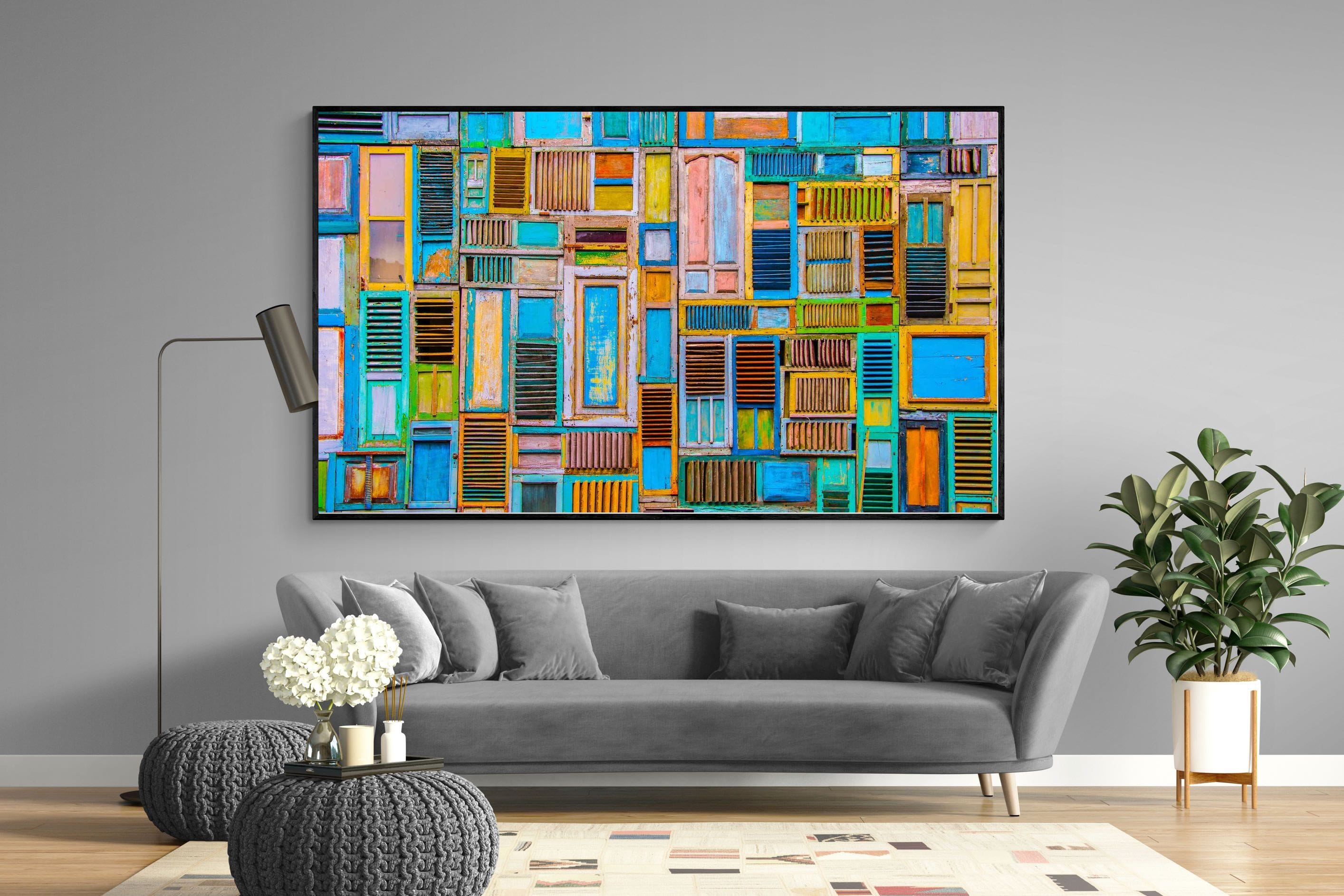 Shut the Door-Wall_Art-220 x 130cm-Mounted Canvas-Black-Pixalot