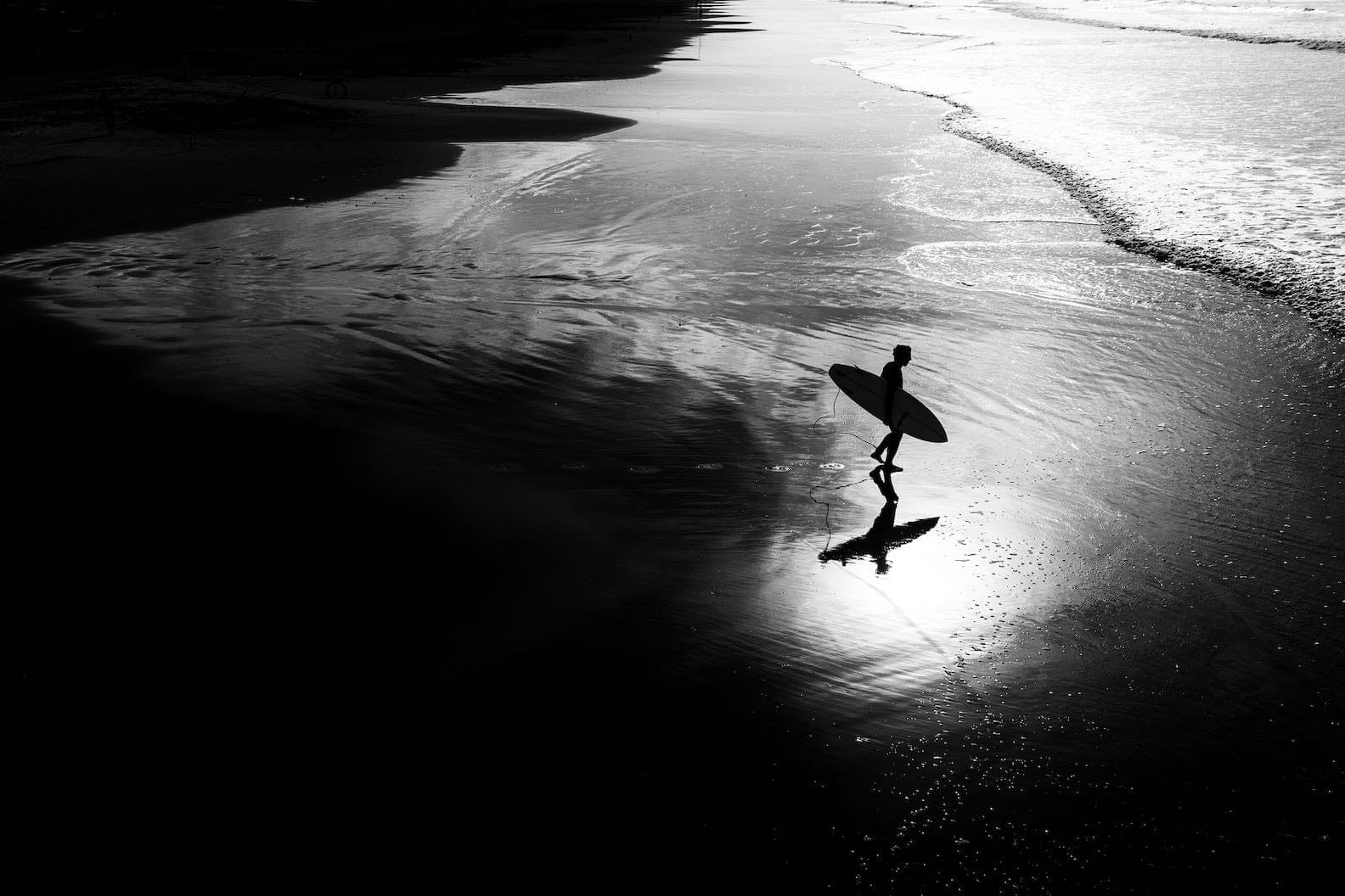 Silhouetted Surfer-Wall_Art-Pixalot