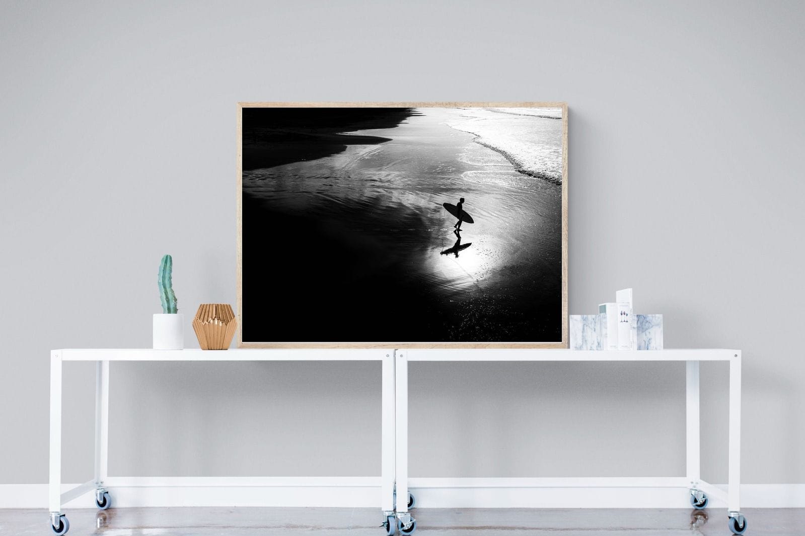 Silhouetted Surfer-Wall_Art-120 x 90cm-Mounted Canvas-Wood-Pixalot
