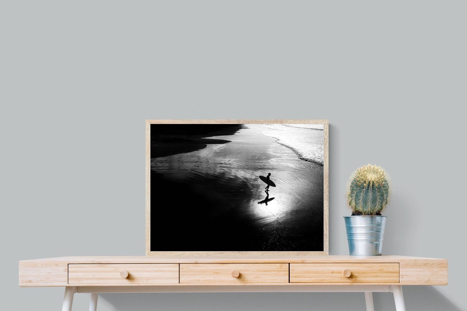 Silhouetted Surfer-Wall_Art-80 x 60cm-Mounted Canvas-Wood-Pixalot