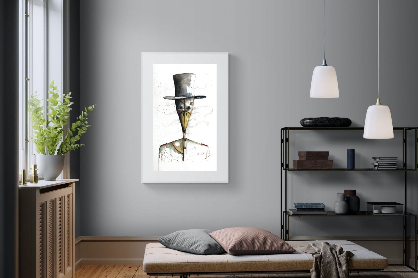 Sir Duck-Wall_Art-100 x 150cm-Framed Print-White-Pixalot