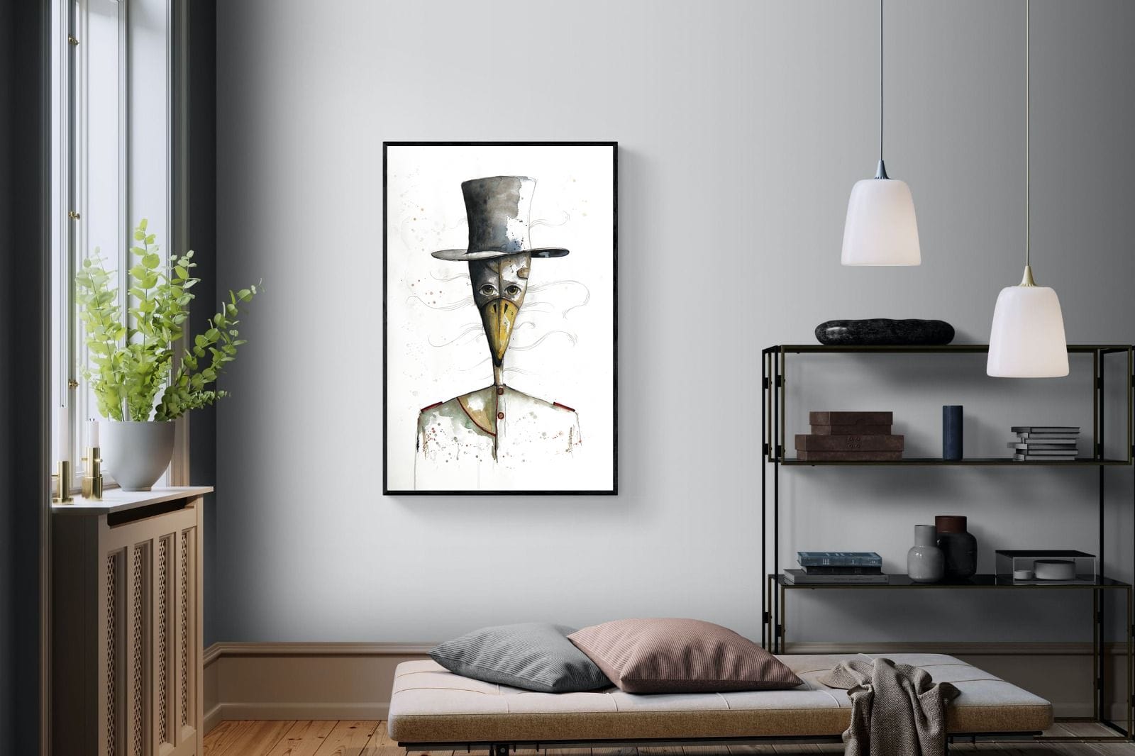 Sir Duck-Wall_Art-100 x 150cm-Mounted Canvas-Black-Pixalot