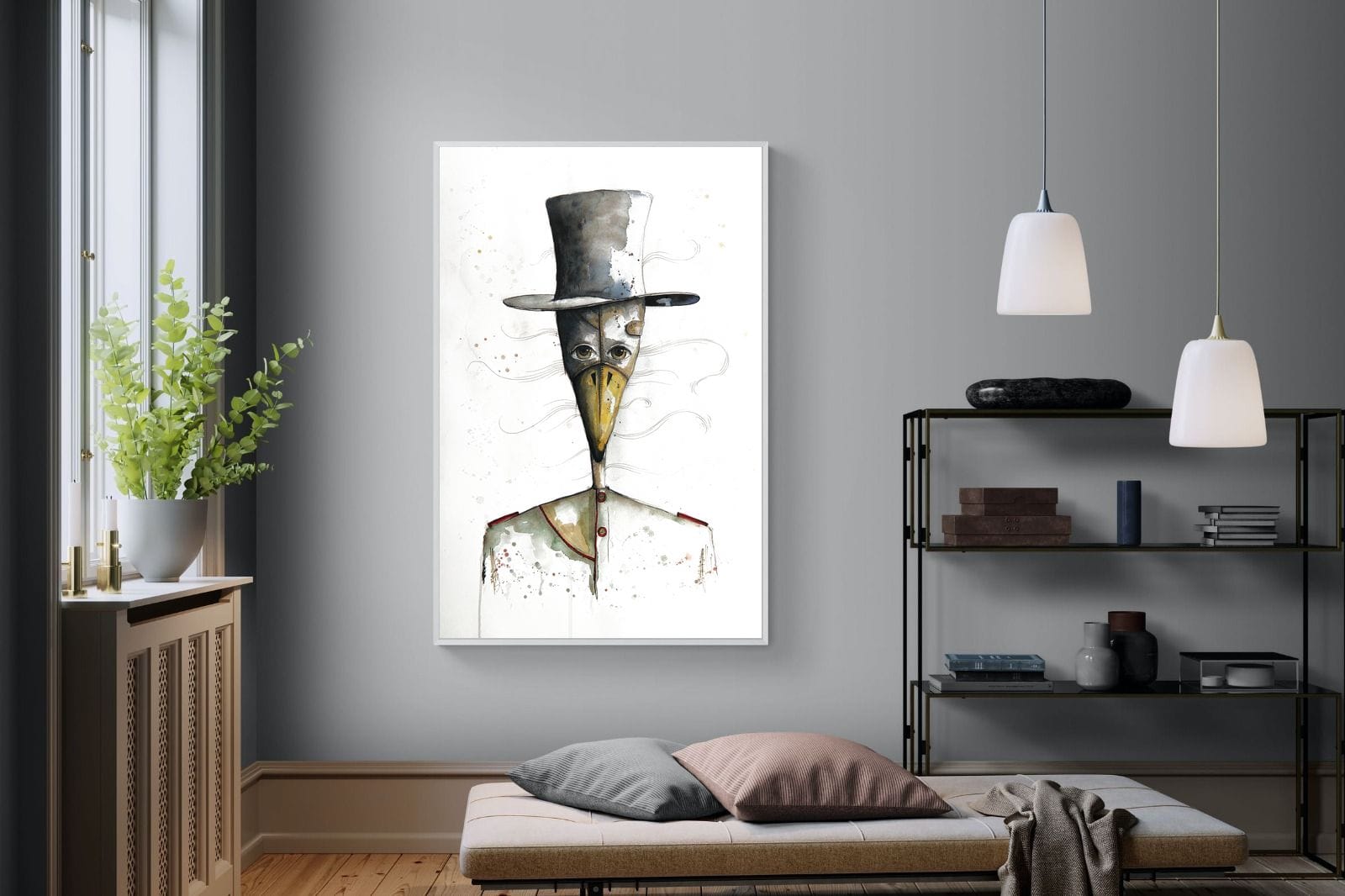 Sir Duck-Wall_Art-120 x 180cm-Mounted Canvas-White-Pixalot
