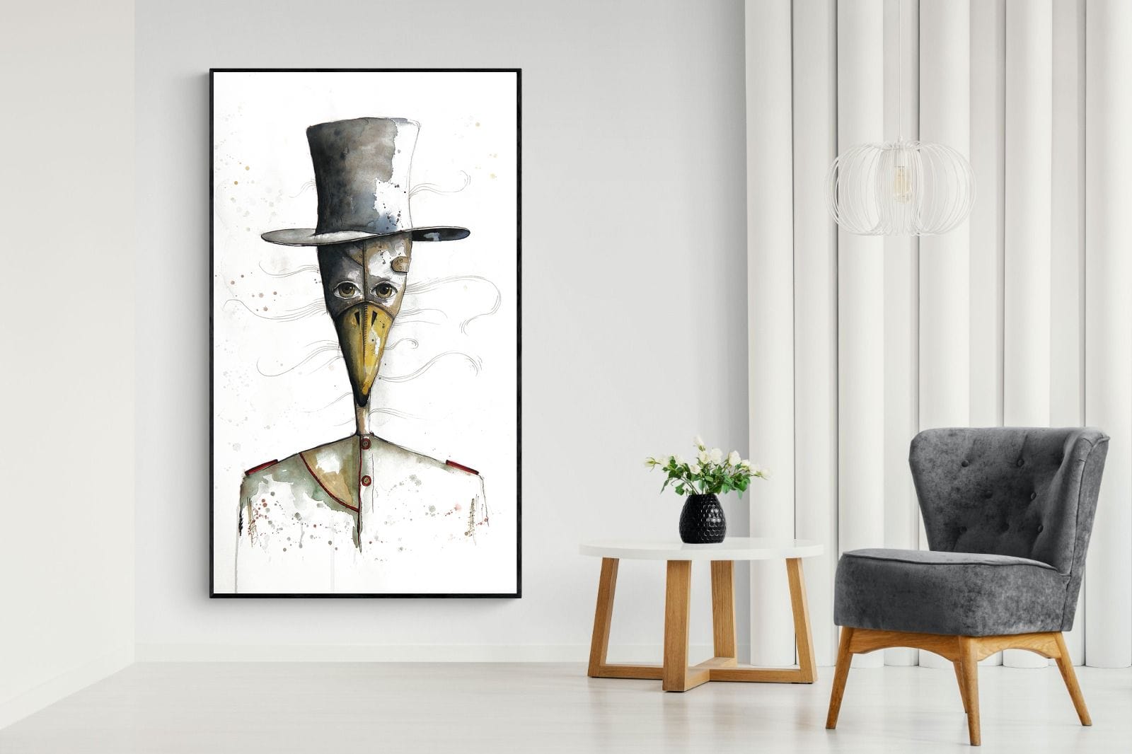 Sir Duck-Wall_Art-130 x 220cm-Mounted Canvas-Black-Pixalot