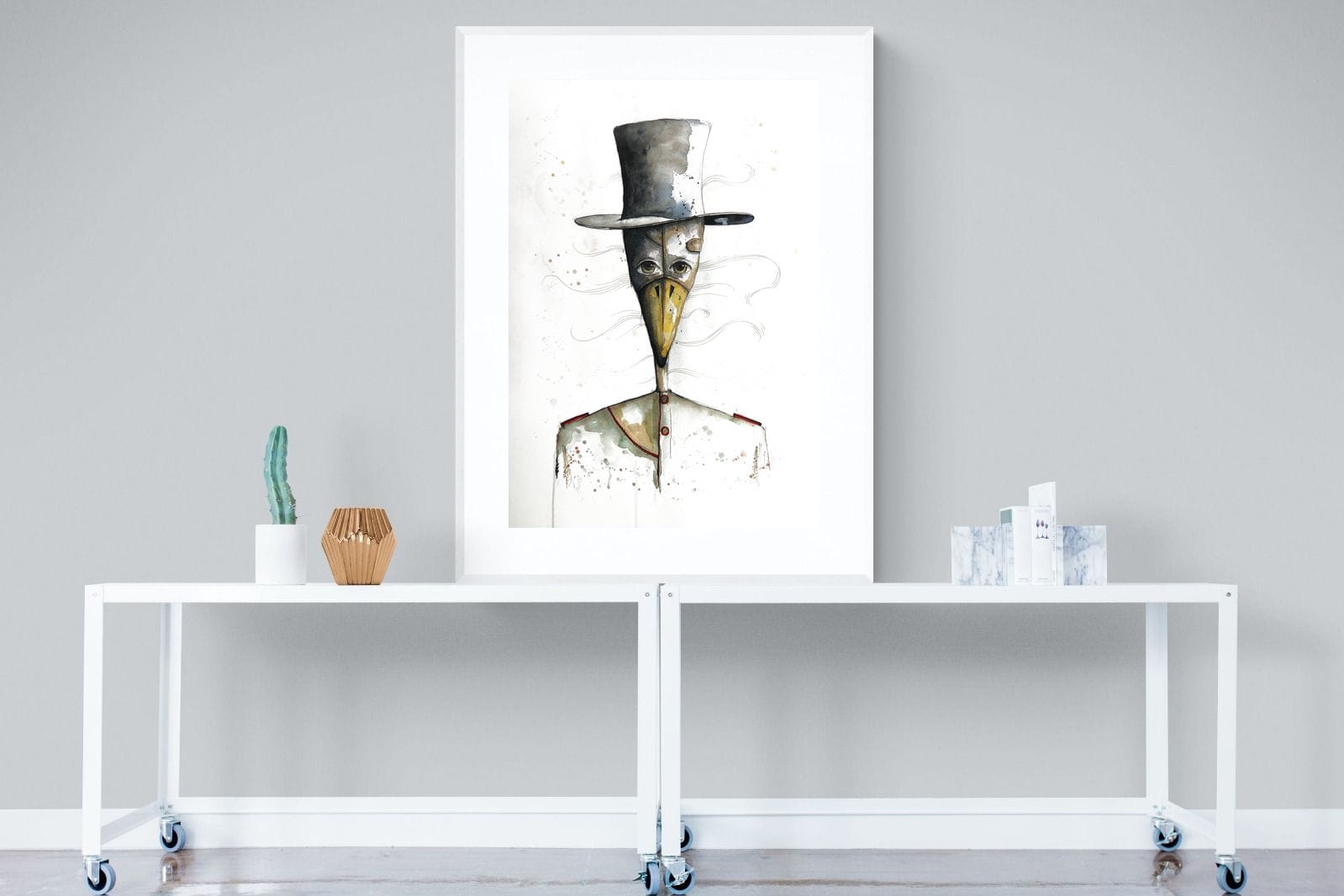 Sir Duck-Wall_Art-90 x 120cm-Framed Print-White-Pixalot