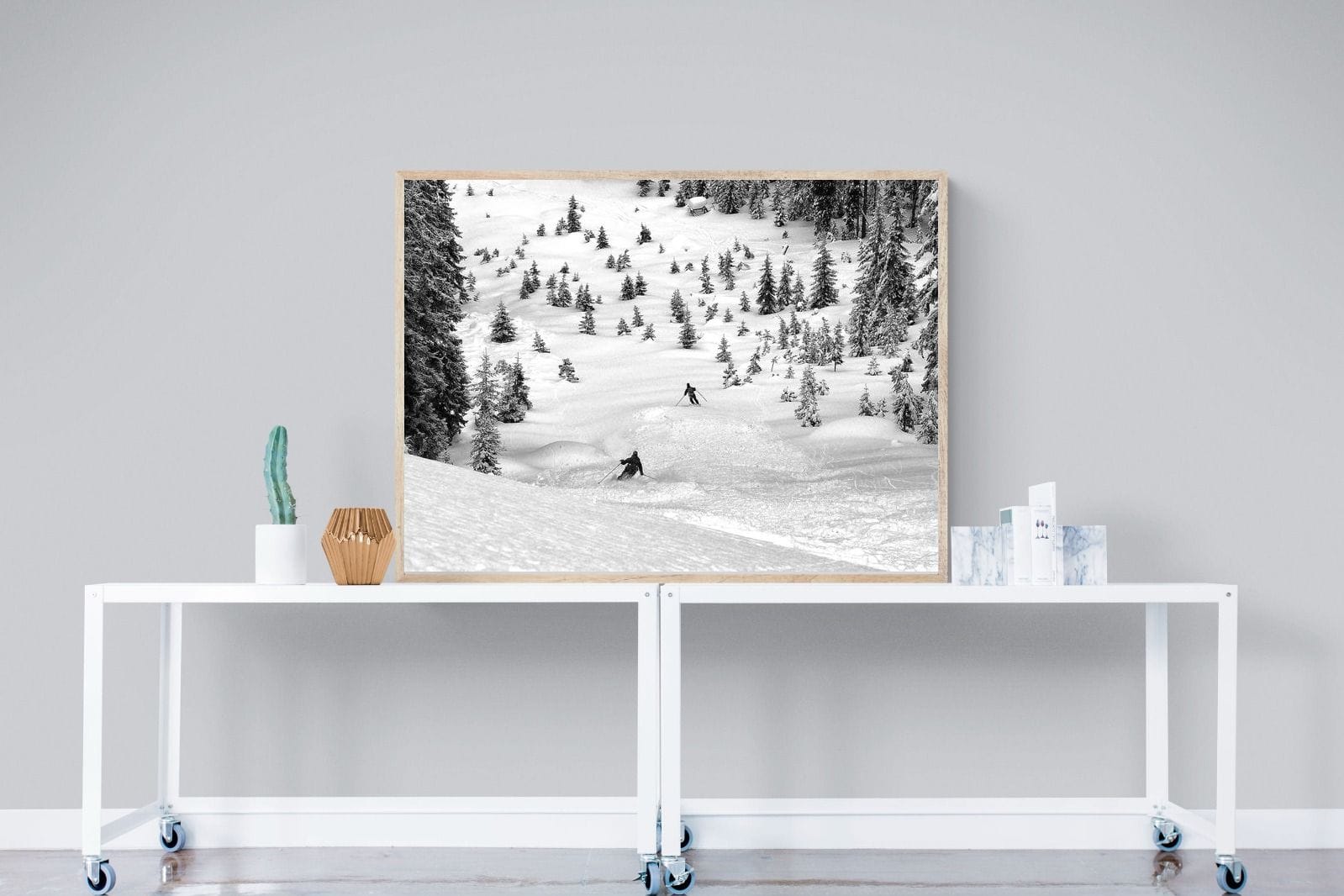 Ski Slope-Wall_Art-120 x 90cm-Mounted Canvas-Wood-Pixalot