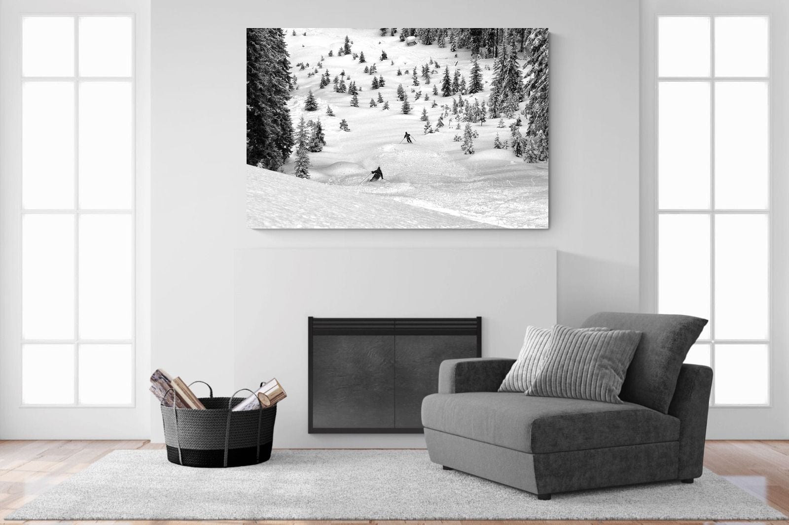Ski Slope-Wall_Art-150 x 100cm-Mounted Canvas-No Frame-Pixalot