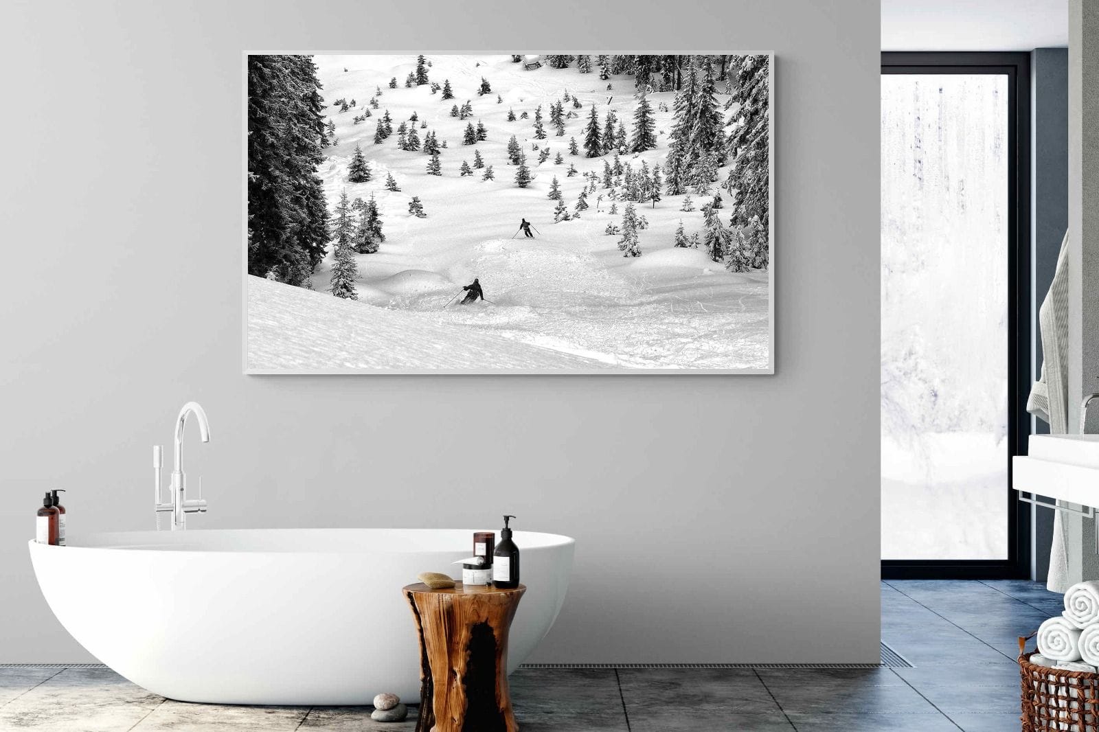 Ski Slope-Wall_Art-180 x 110cm-Mounted Canvas-White-Pixalot
