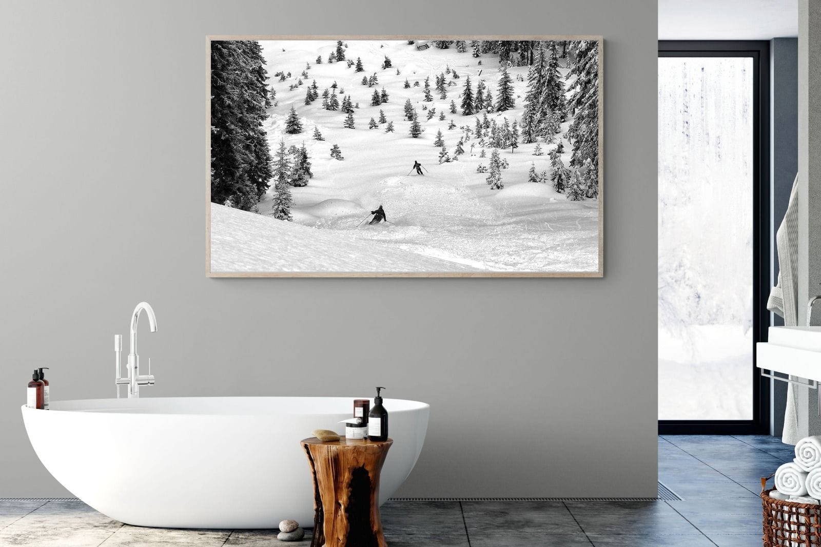 Ski Slope-Wall_Art-180 x 110cm-Mounted Canvas-Wood-Pixalot