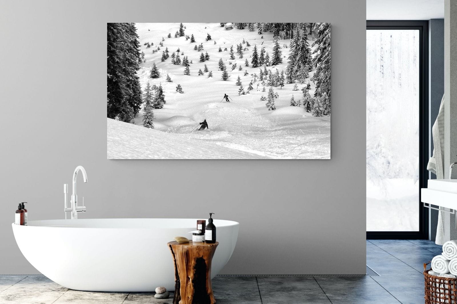 Ski Slope-Wall_Art-180 x 110cm-Mounted Canvas-No Frame-Pixalot