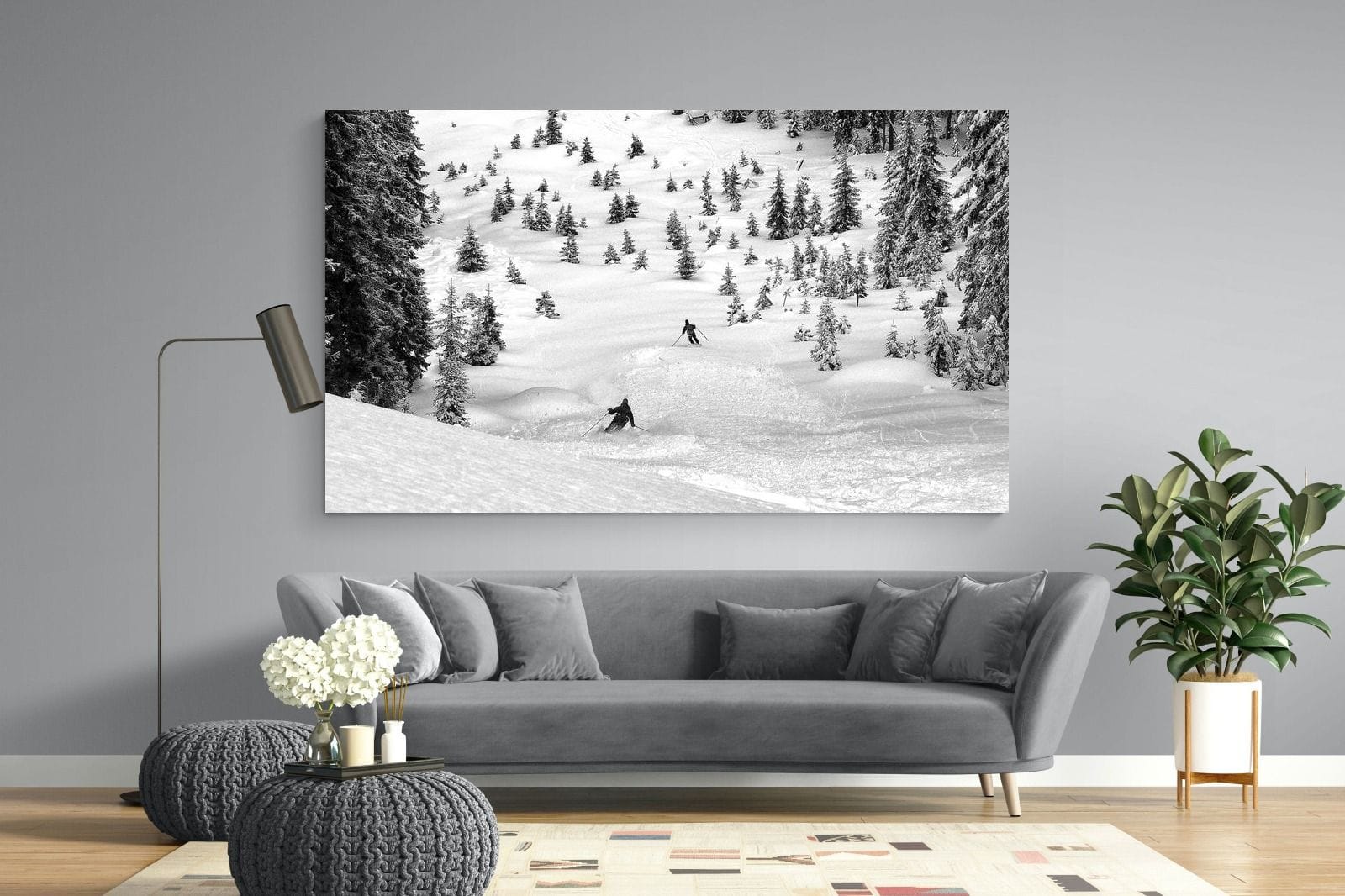 Ski Slope-Wall_Art-220 x 130cm-Mounted Canvas-No Frame-Pixalot