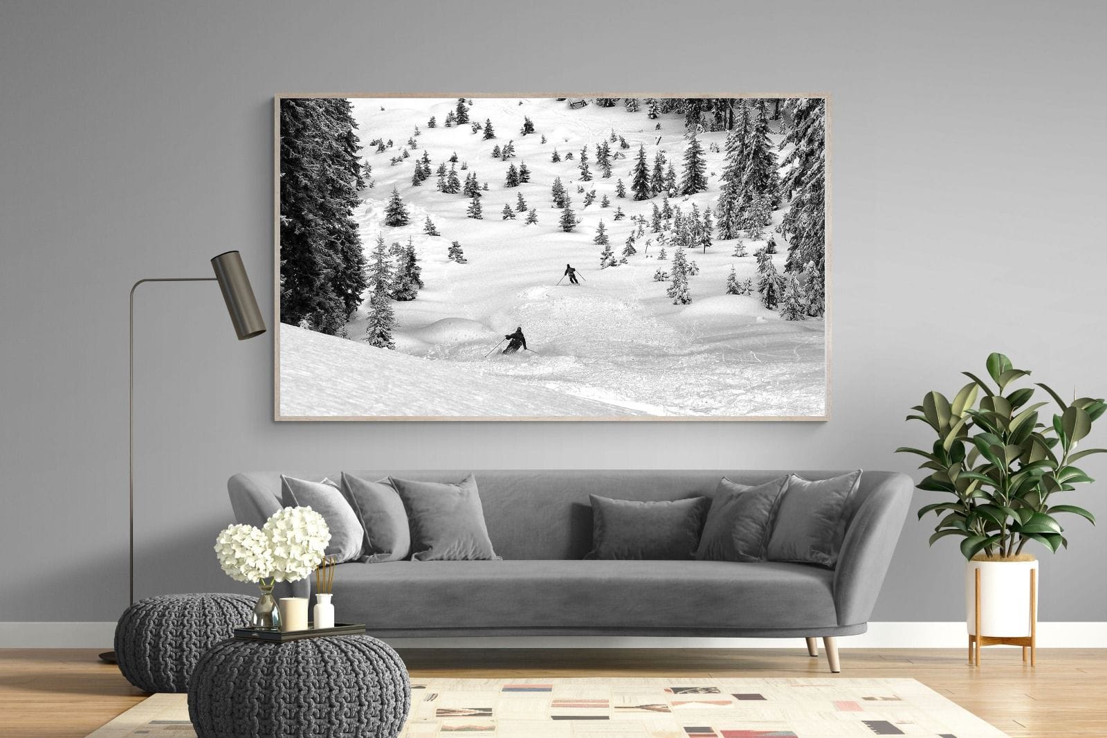 Ski Slope-Wall_Art-220 x 130cm-Mounted Canvas-Wood-Pixalot