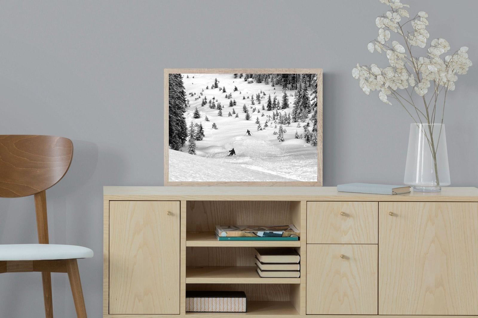 Ski Slope-Wall_Art-60 x 45cm-Mounted Canvas-Wood-Pixalot