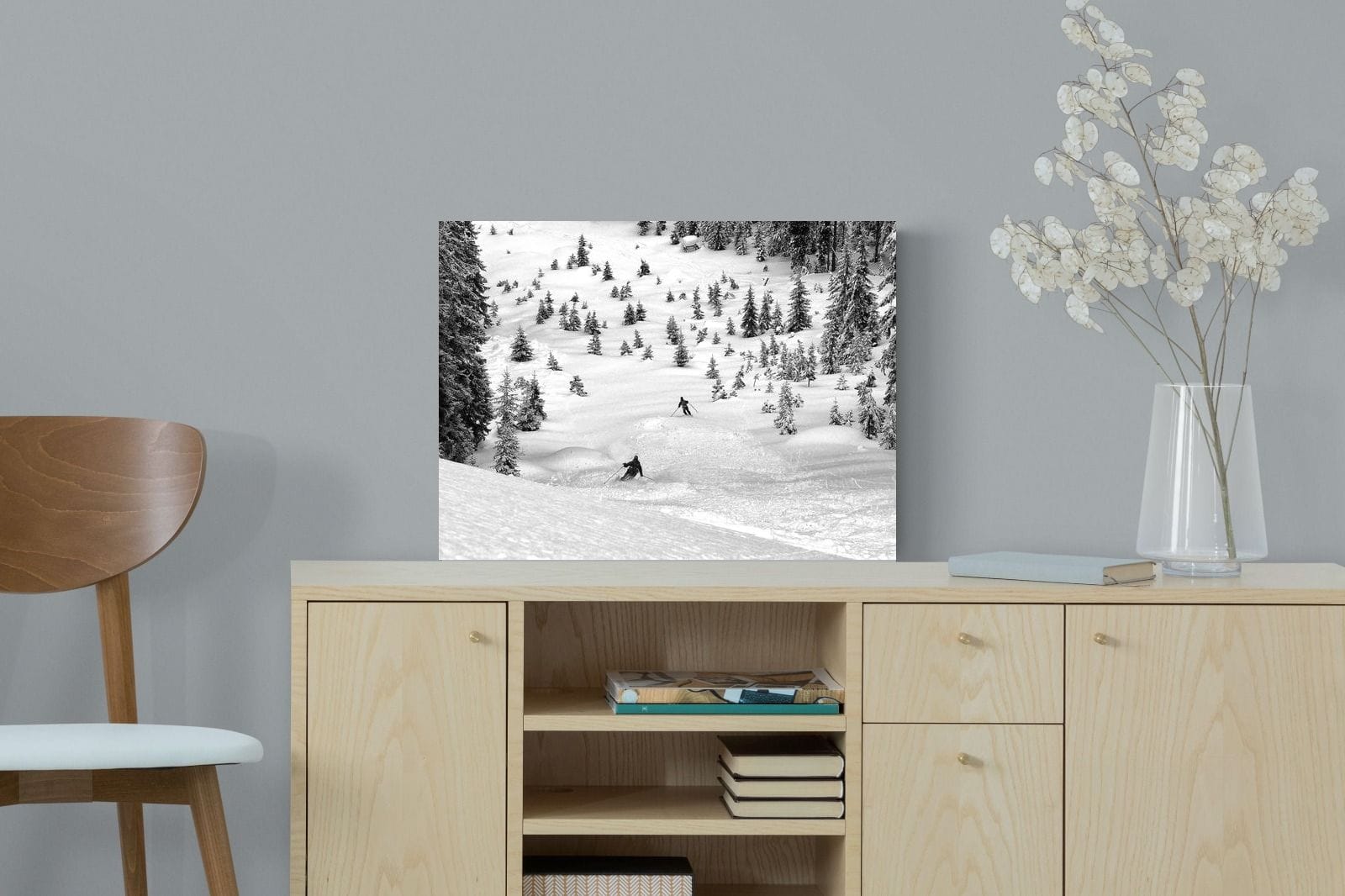 Ski Slope-Wall_Art-60 x 45cm-Mounted Canvas-No Frame-Pixalot