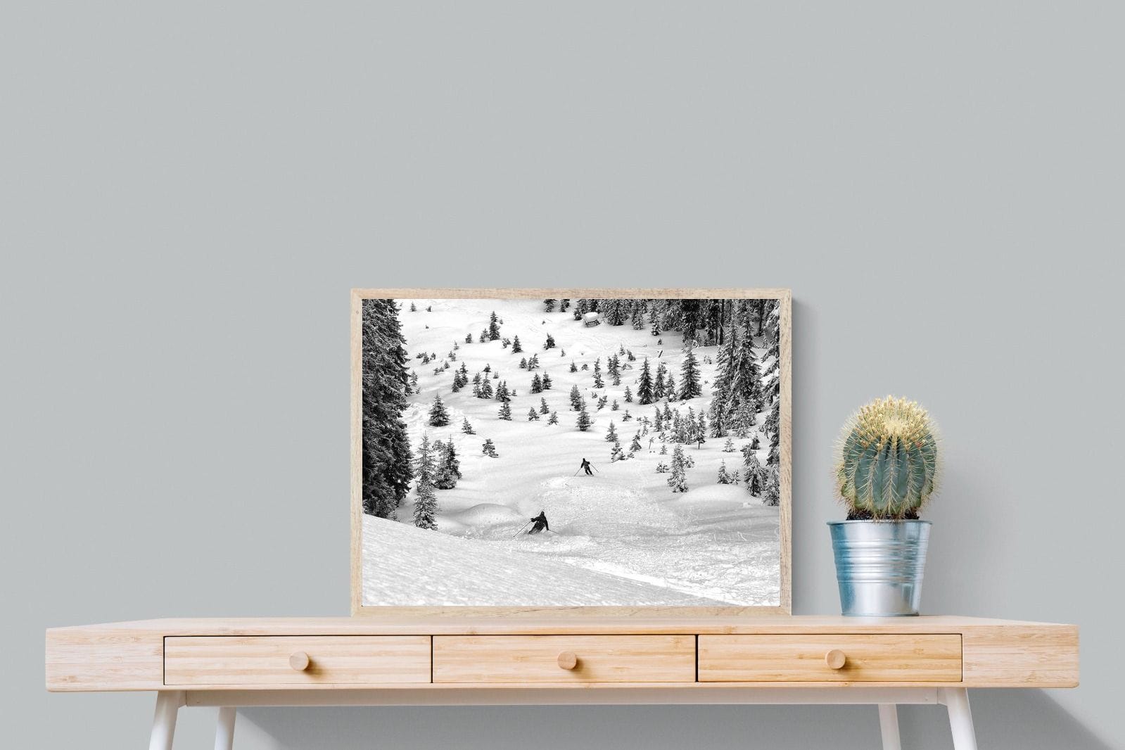Ski Slope-Wall_Art-80 x 60cm-Mounted Canvas-Wood-Pixalot