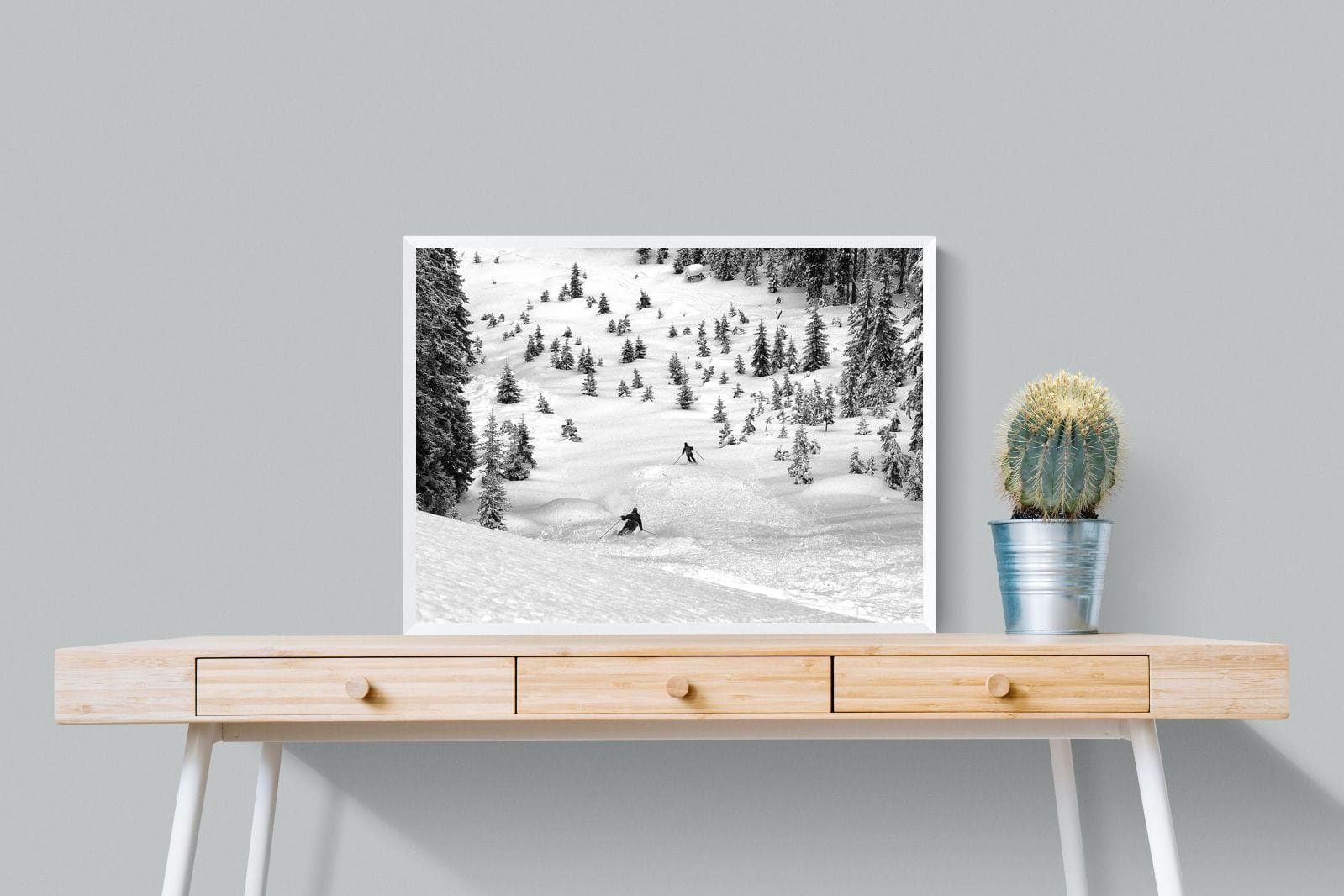 Ski Slope-Wall_Art-80 x 60cm-Mounted Canvas-White-Pixalot