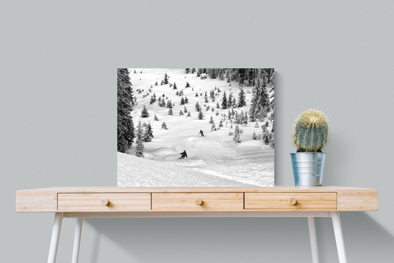 Ski Slope-Wall_Art-80 x 60cm-Mounted Canvas-No Frame-Pixalot