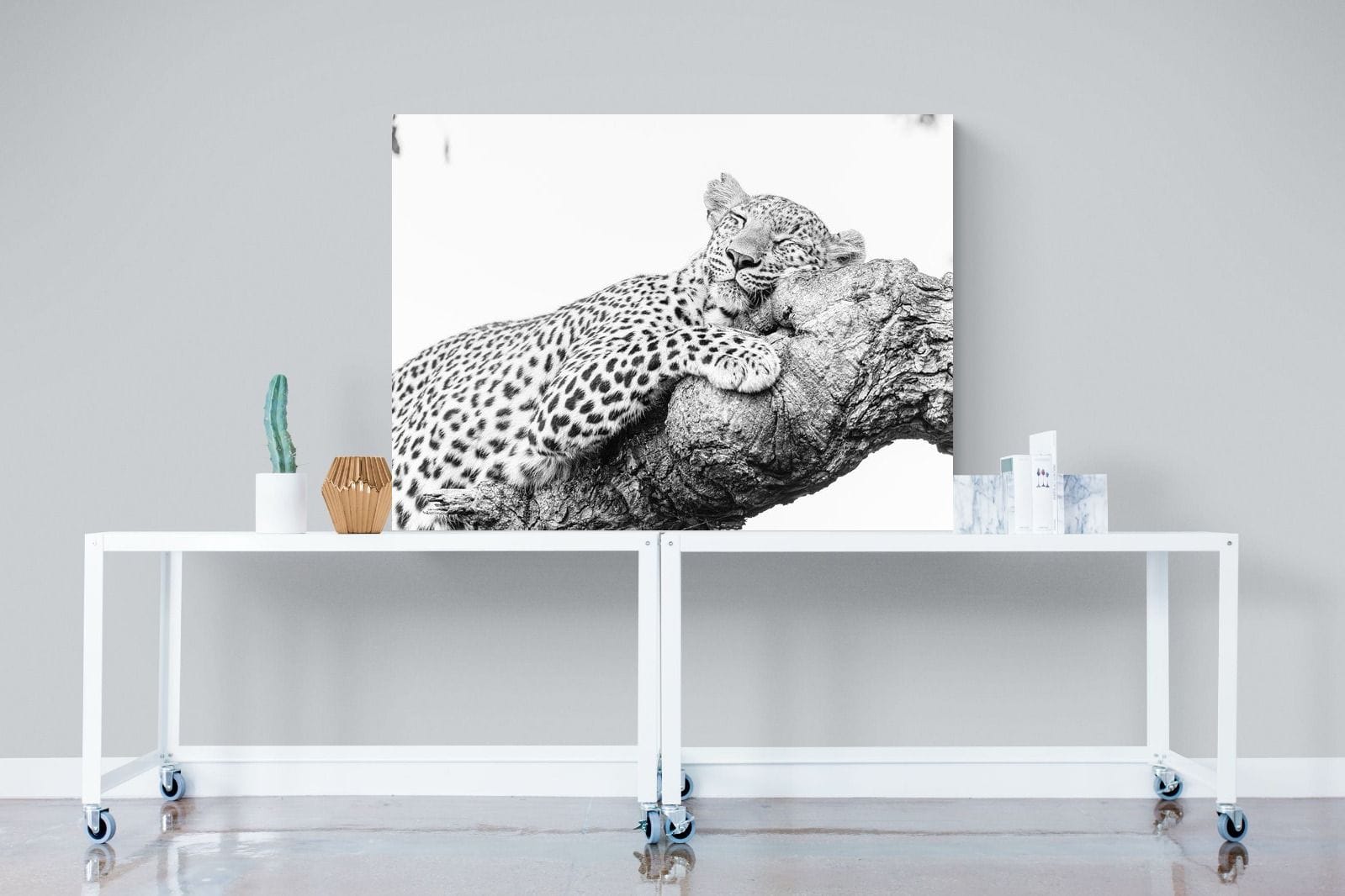 Sleeping Leopard-Wall_Art-120 x 90cm-Mounted Canvas-No Frame-Pixalot