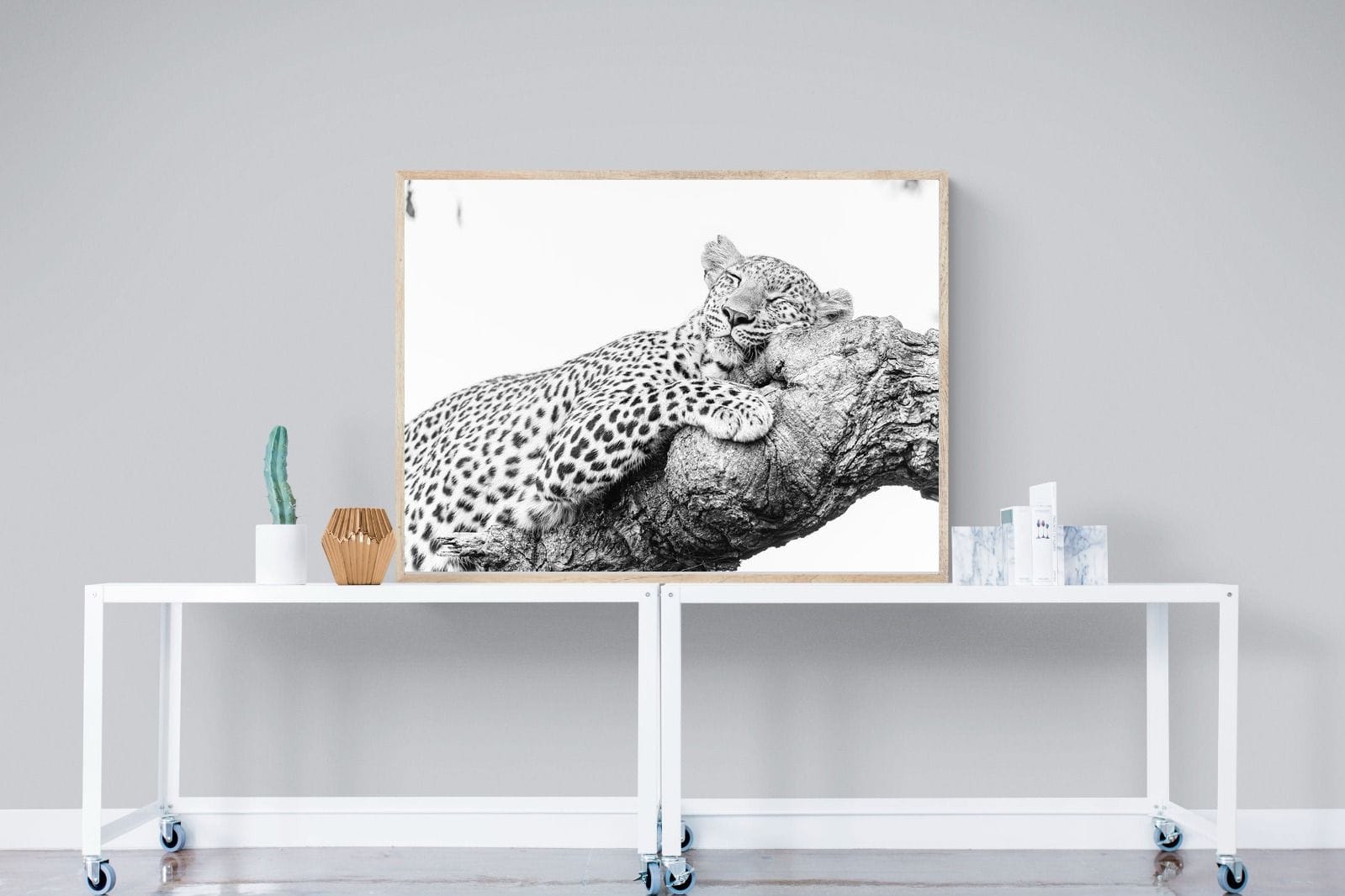 Sleeping Leopard-Wall_Art-120 x 90cm-Mounted Canvas-Wood-Pixalot