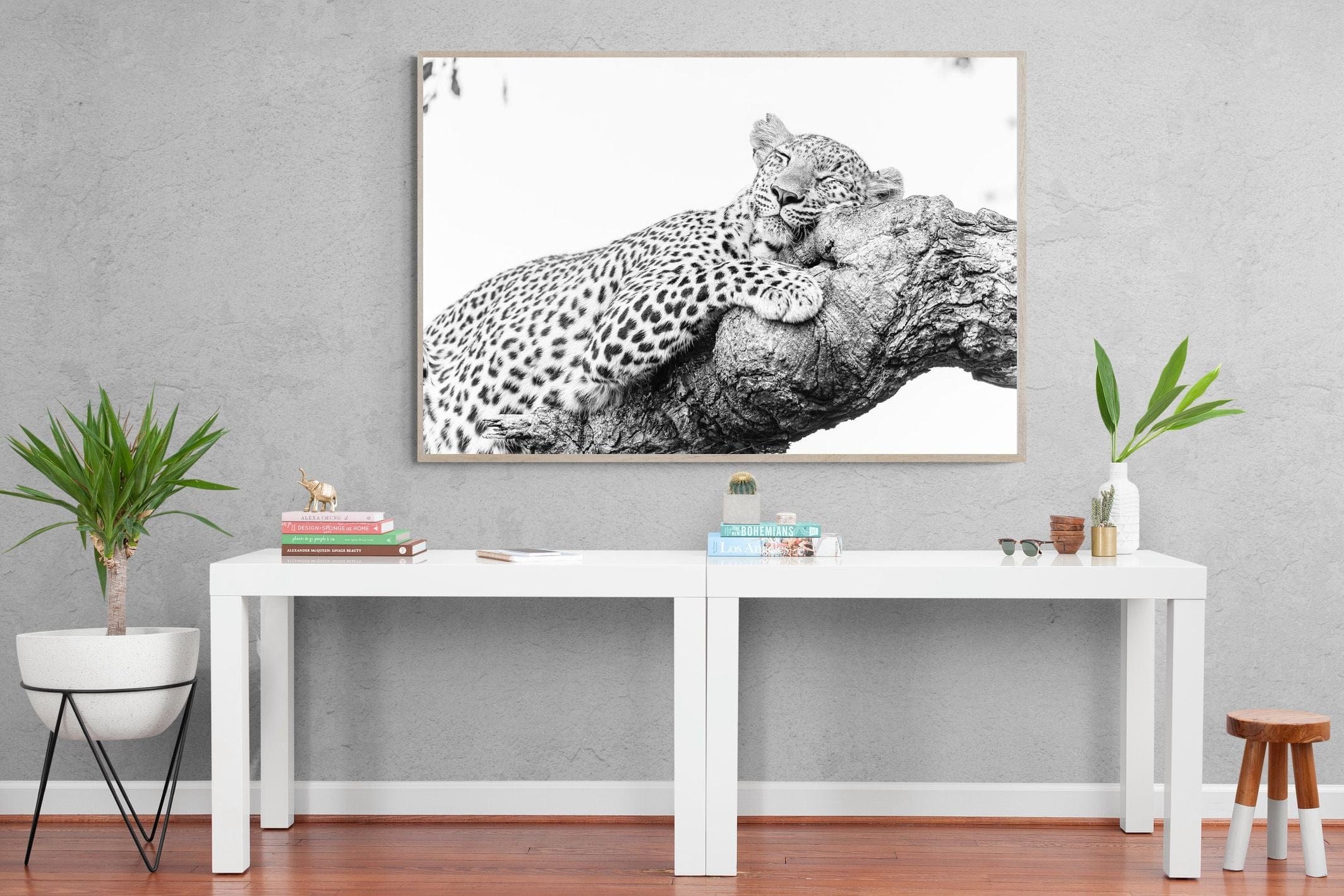 Sleeping Leopard-Wall_Art-150 x 100cm-Mounted Canvas-Wood-Pixalot