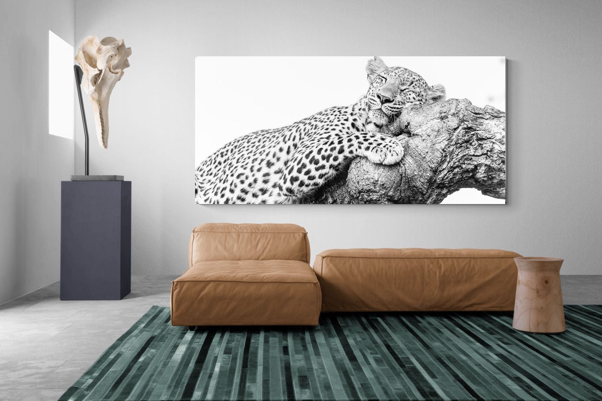 Sleeping Leopard-Wall_Art-275 x 130cm-Mounted Canvas-No Frame-Pixalot
