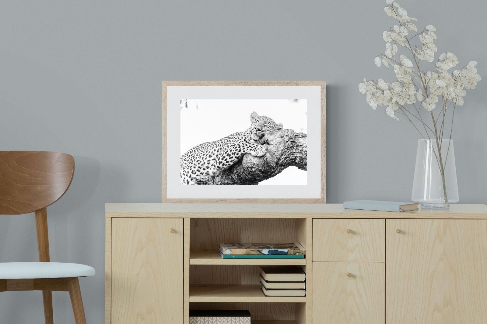 Sleeping Leopard-Wall_Art-60 x 45cm-Framed Print-Wood-Pixalot
