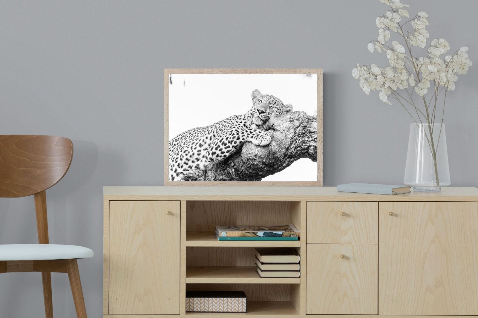 Sleeping Leopard-Wall_Art-60 x 45cm-Mounted Canvas-Wood-Pixalot