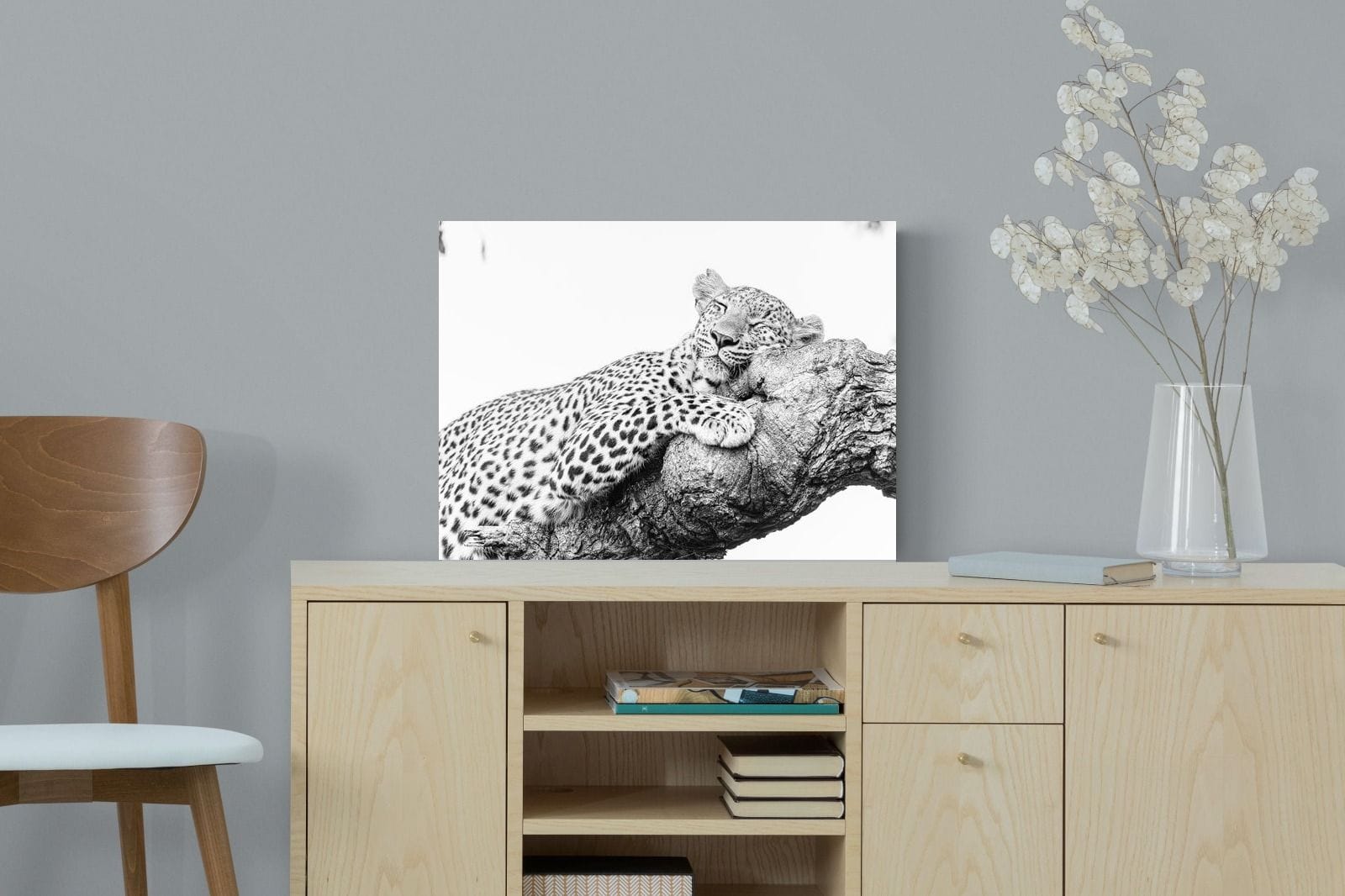 Sleeping Leopard-Wall_Art-60 x 45cm-Mounted Canvas-No Frame-Pixalot