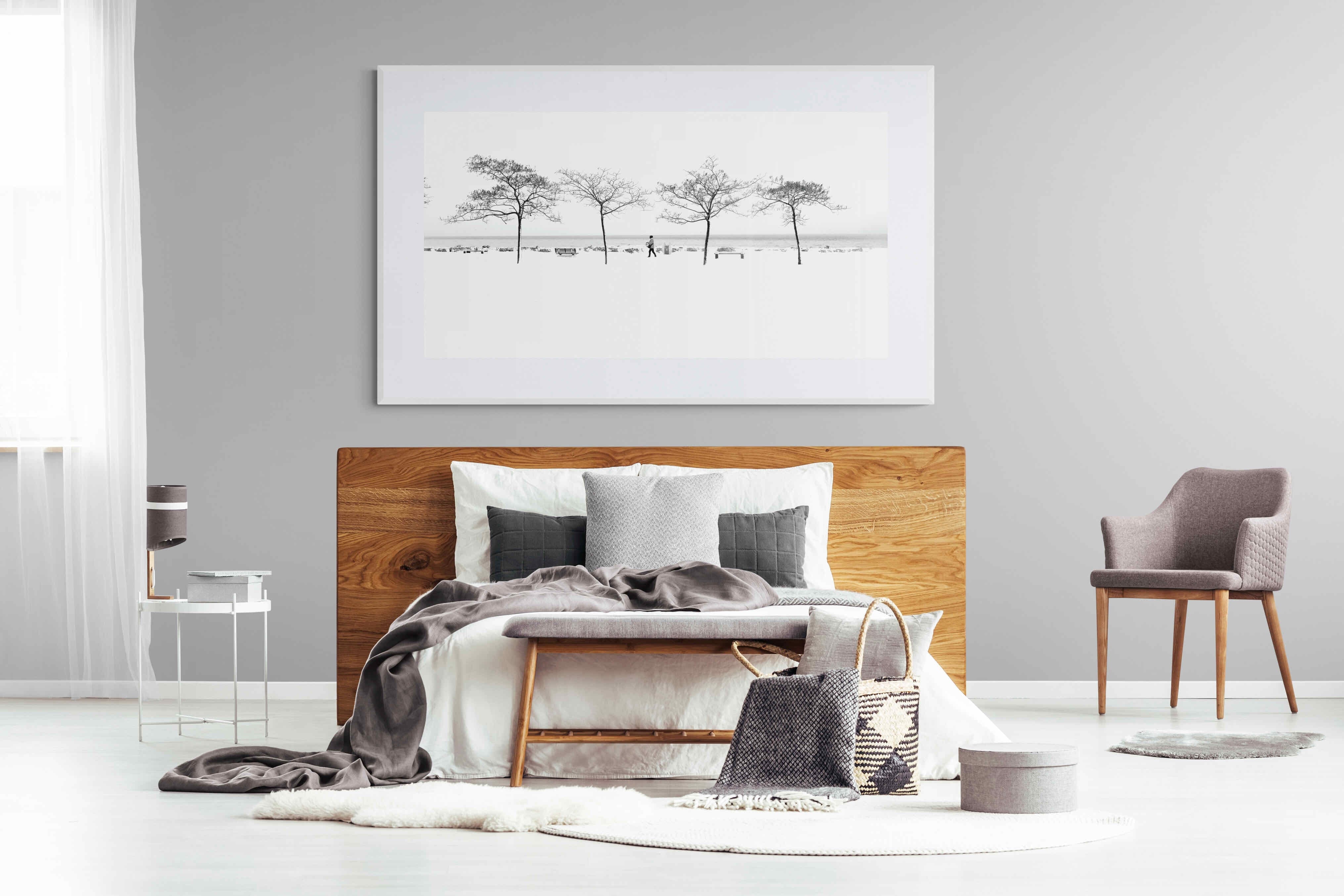 Snowy Walk-Wall_Art-180 x 110cm-Framed Print-White-Pixalot