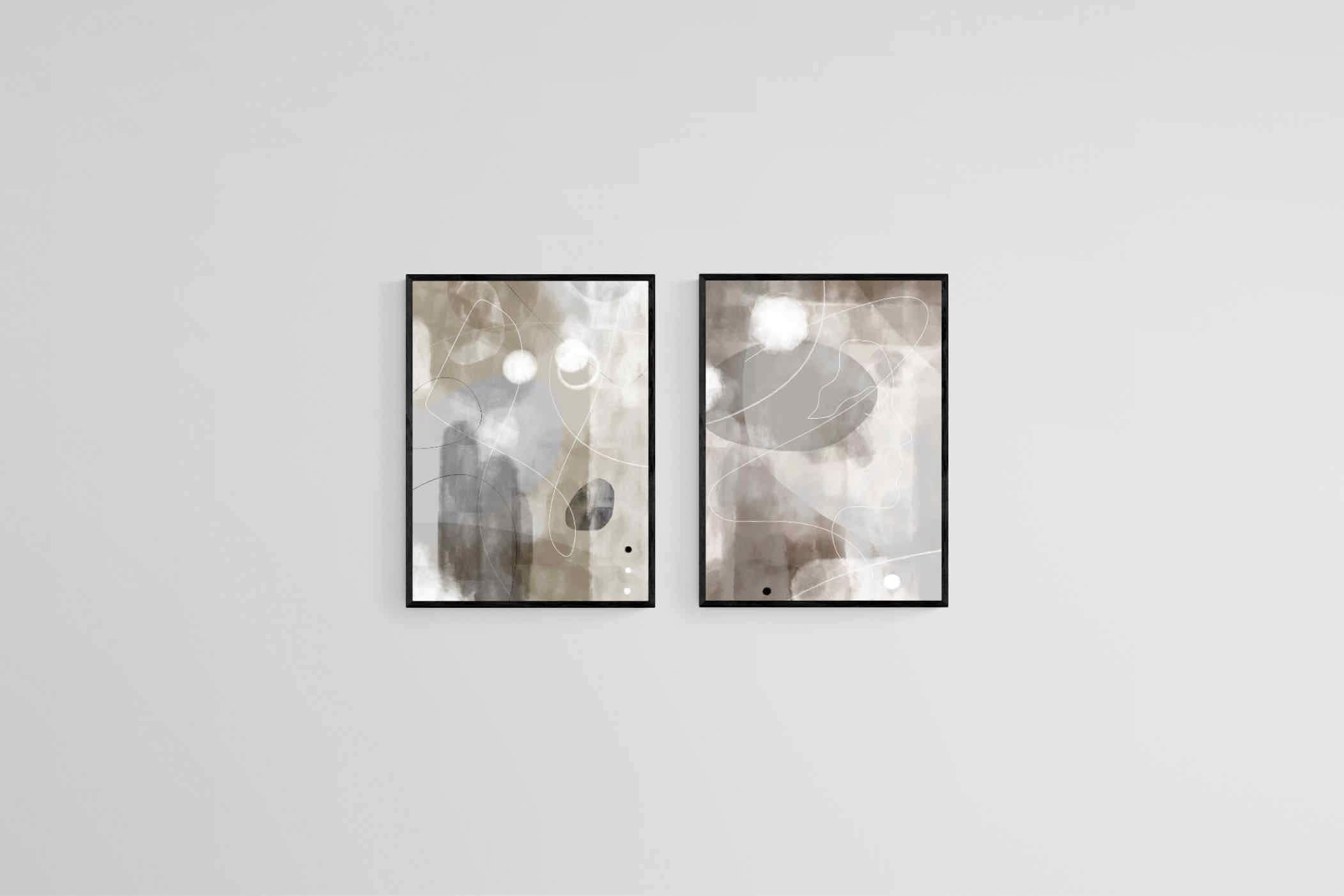 Softly Set-Wall_Art-45 x 60cm (x2)-Mounted Canvas-Black-Pixalot