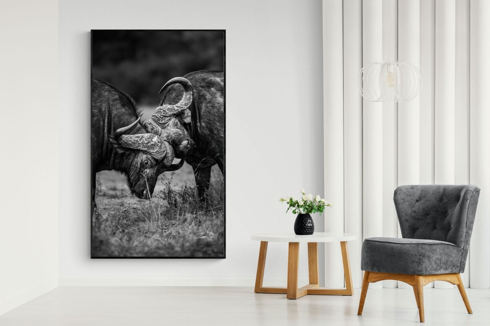 Sparring-Wall_Art-130 x 220cm-Mounted Canvas-Black-Pixalot
