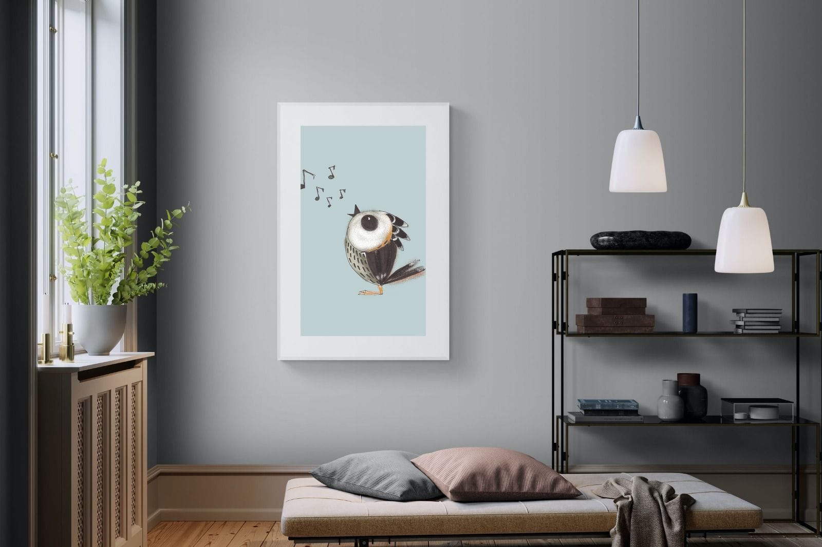 Sparrow Song-Wall_Art-100 x 150cm-Framed Print-White-Pixalot
