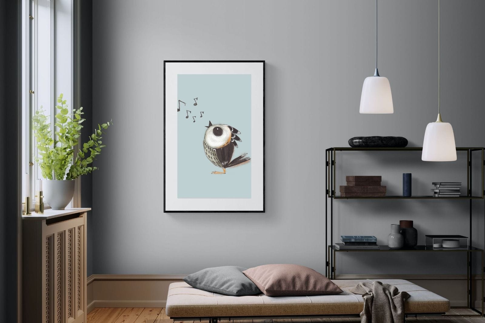 Sparrow Song-Wall_Art-100 x 150cm-Framed Print-Black-Pixalot