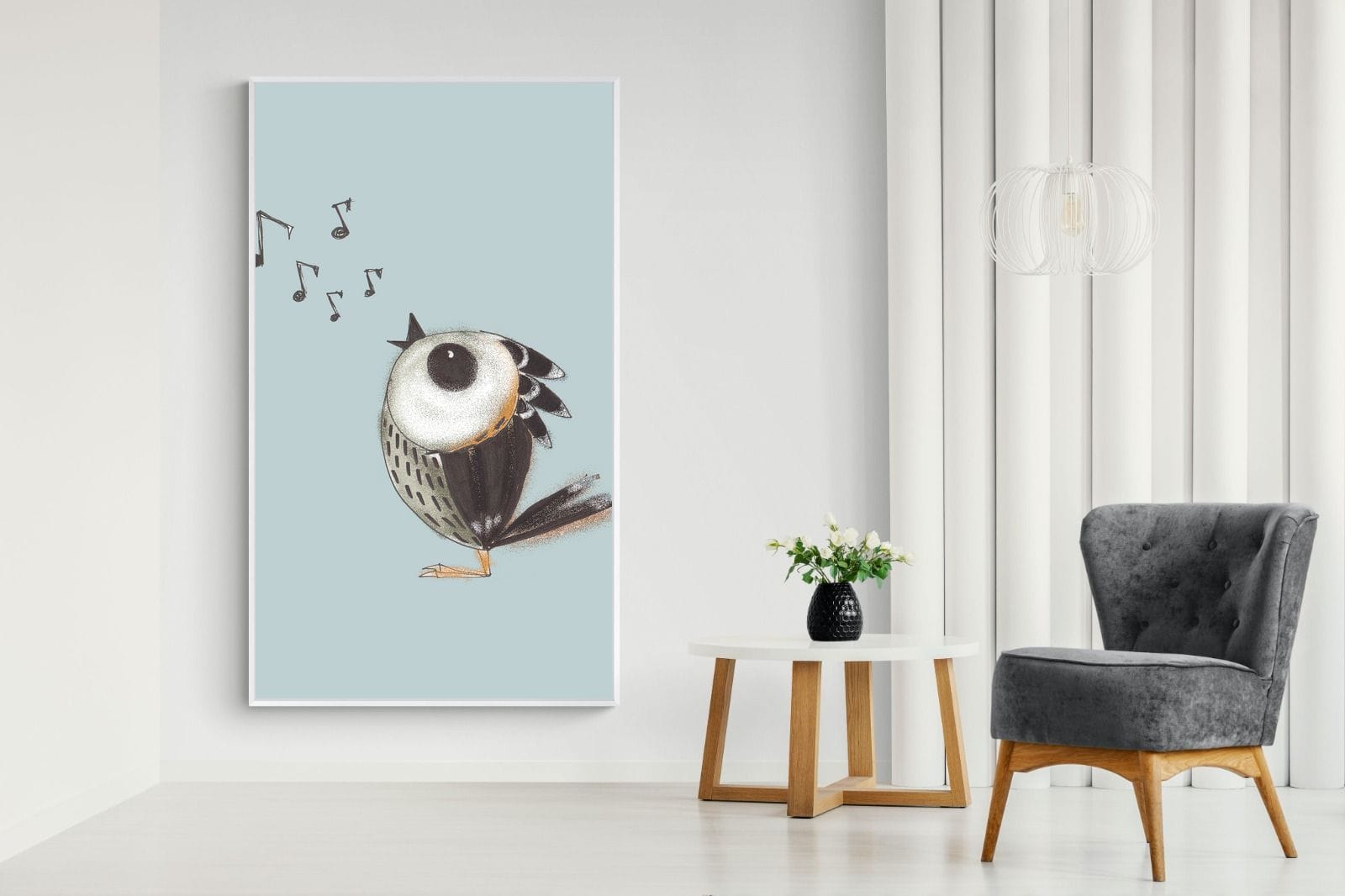 Sparrow Song-Wall_Art-130 x 220cm-Mounted Canvas-White-Pixalot