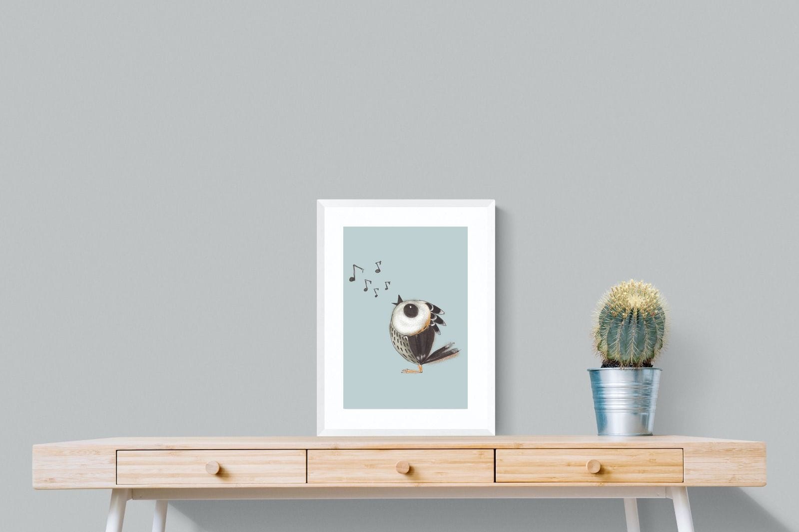 Sparrow Song-Wall_Art-45 x 60cm-Framed Print-White-Pixalot