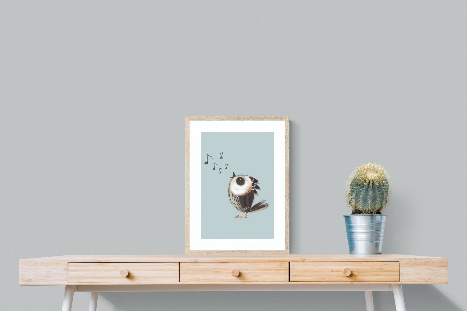 Sparrow Song-Wall_Art-45 x 60cm-Framed Print-Wood-Pixalot