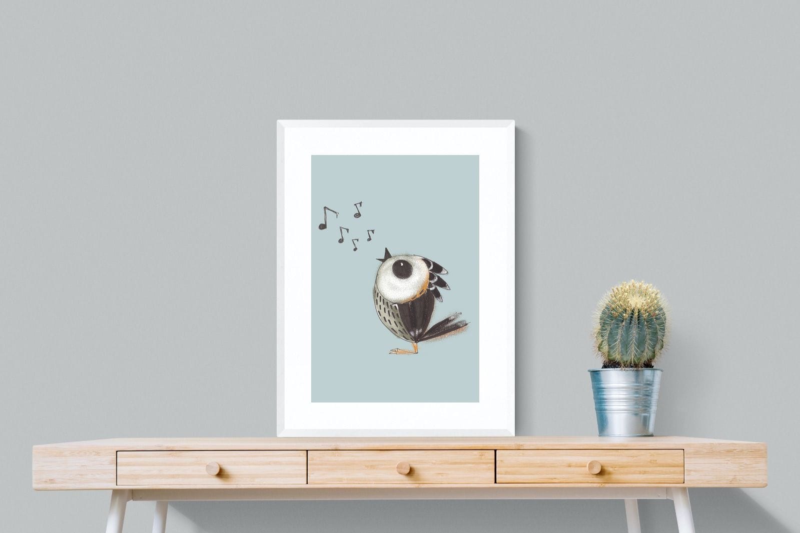 Sparrow Song-Wall_Art-60 x 80cm-Framed Print-White-Pixalot