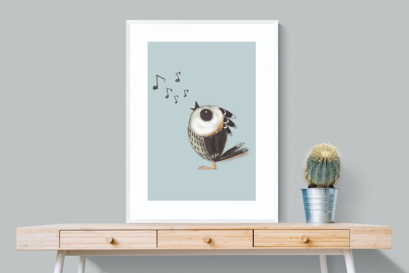 Sparrow Song-Wall_Art-75 x 100cm-Framed Print-White-Pixalot