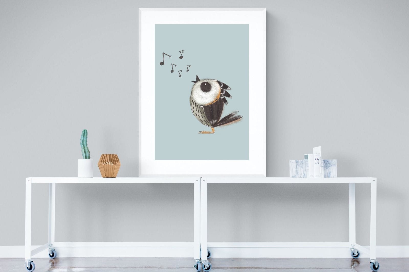 Sparrow Song-Wall_Art-90 x 120cm-Framed Print-White-Pixalot