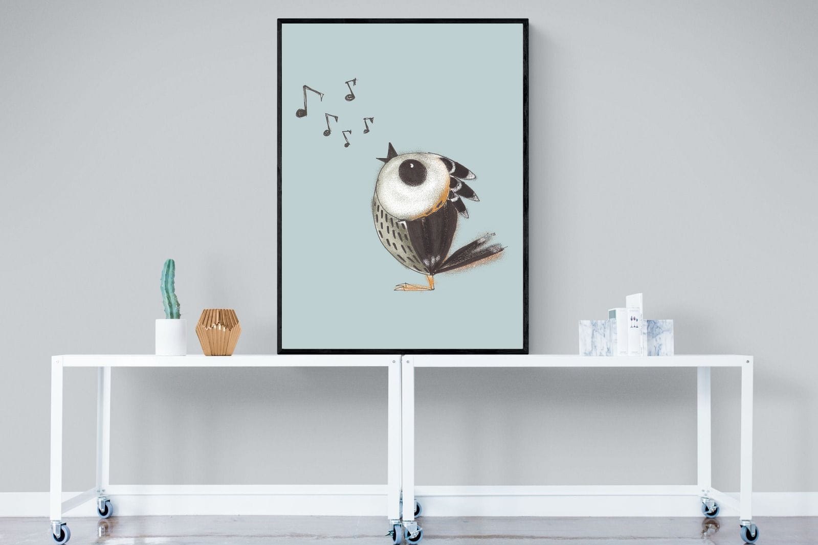 Sparrow Song-Wall_Art-90 x 120cm-Mounted Canvas-Black-Pixalot