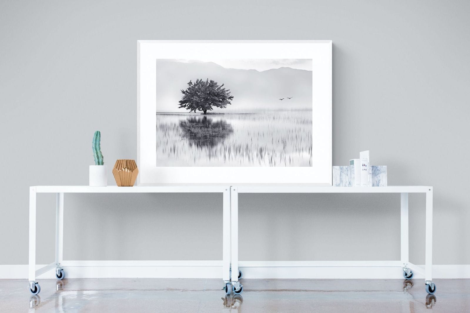 Spring Mirror-Wall_Art-120 x 90cm-Framed Print-White-Pixalot