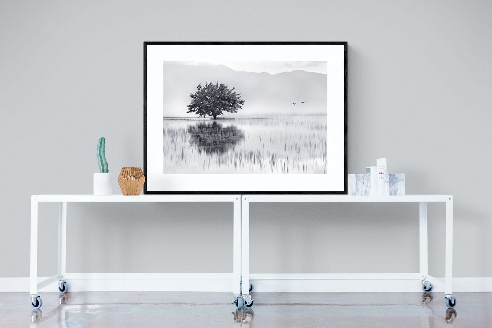 Spring Mirror-Wall_Art-120 x 90cm-Framed Print-Black-Pixalot