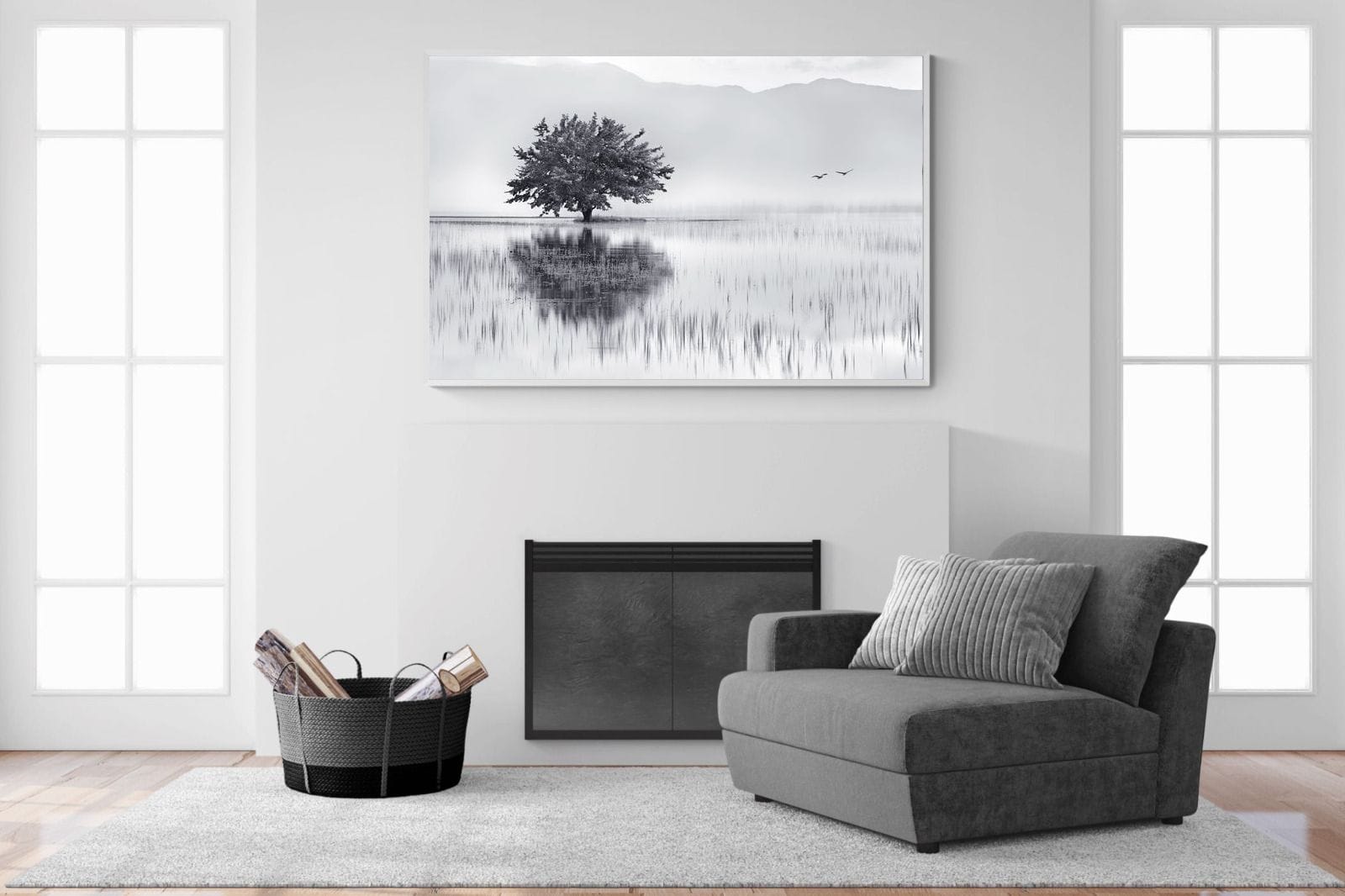 Spring Mirror-Wall_Art-150 x 100cm-Mounted Canvas-White-Pixalot