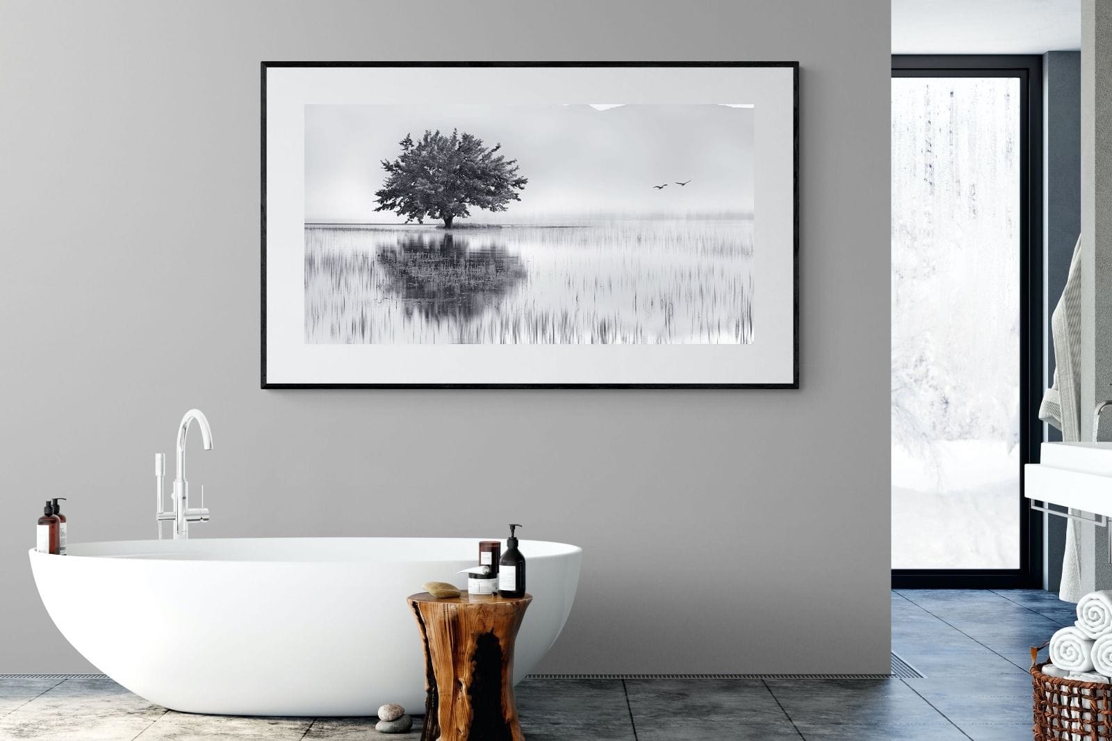 Spring Mirror-Wall_Art-180 x 110cm-Framed Print-Black-Pixalot