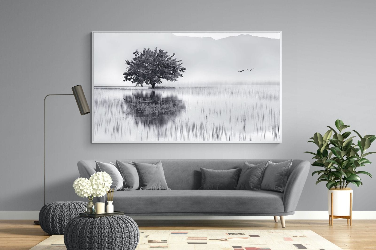 Spring Mirror-Wall_Art-220 x 130cm-Mounted Canvas-White-Pixalot