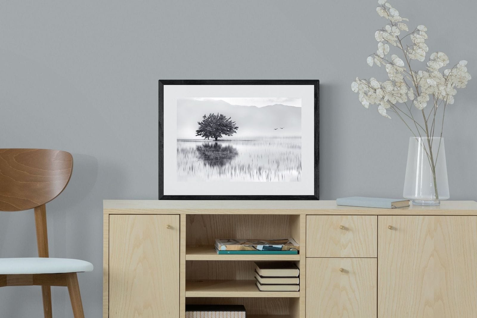 Spring Mirror-Wall_Art-60 x 45cm-Framed Print-Black-Pixalot