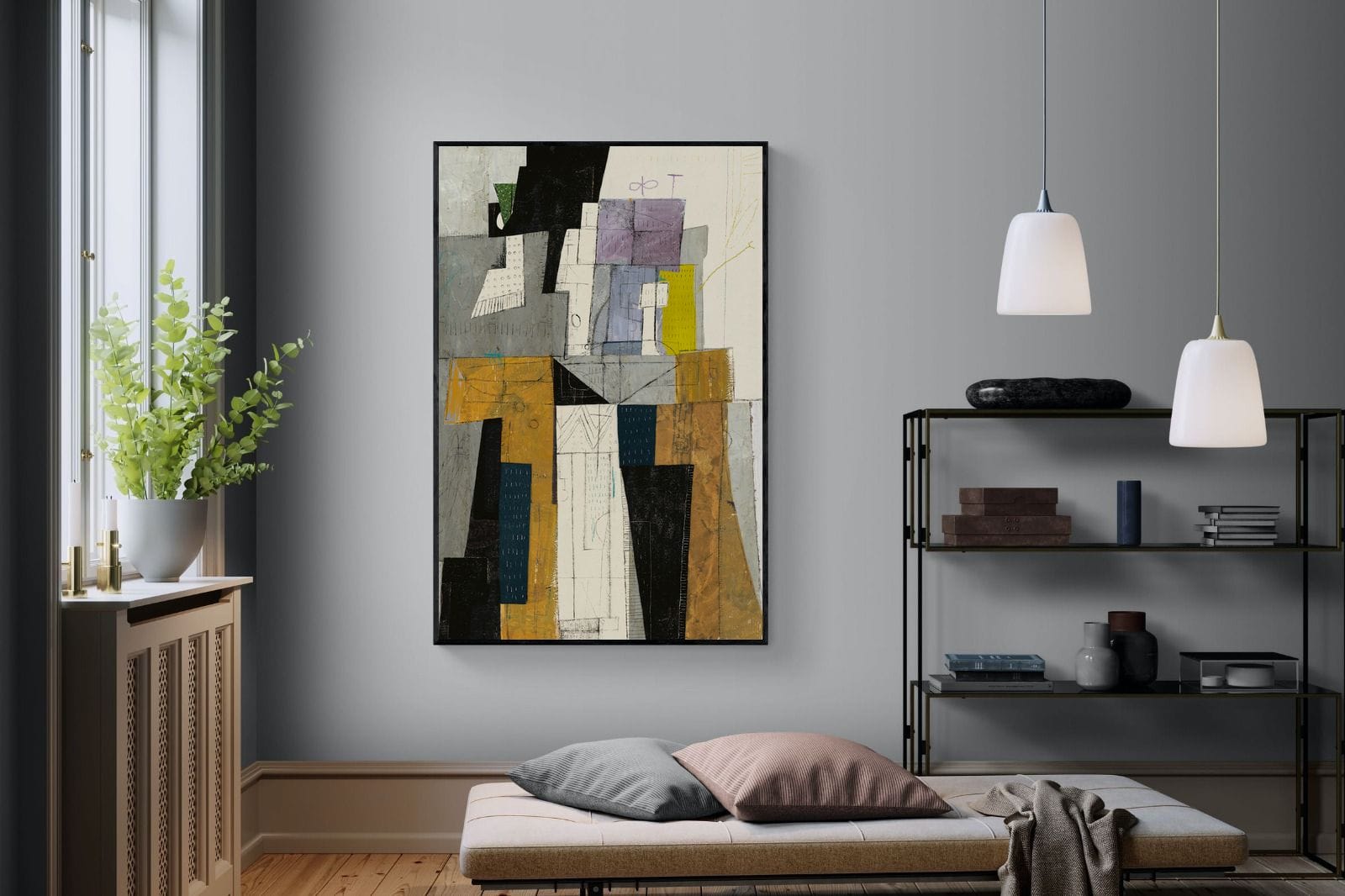 Squared-Wall_Art-120 x 180cm-Mounted Canvas-Black-Pixalot