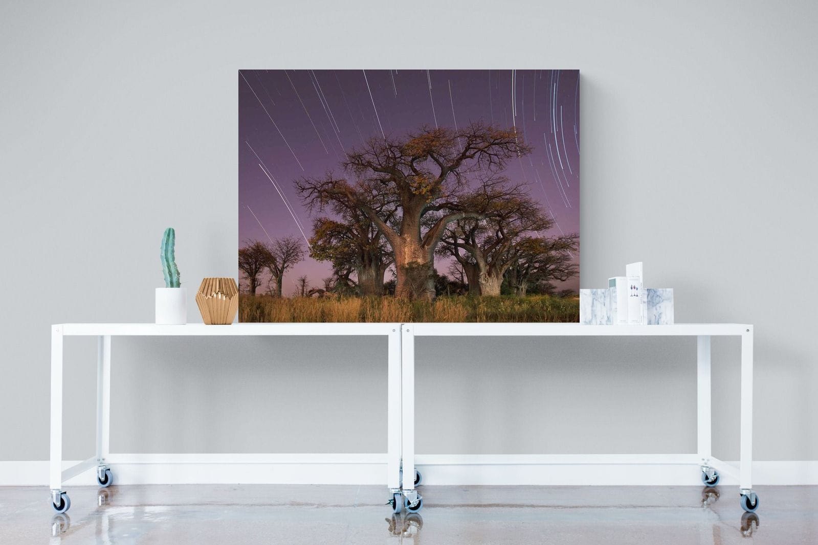 Starry Sky Baobab-Wall_Art-120 x 90cm-Mounted Canvas-No Frame-Pixalot
