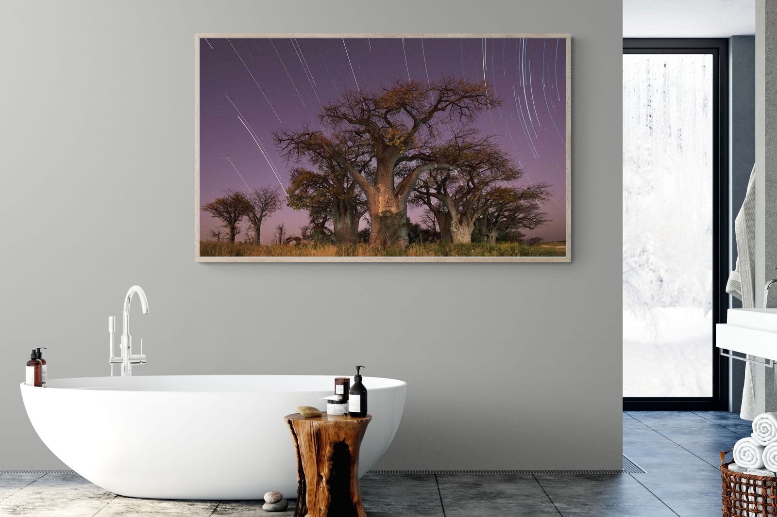 Starry Sky Baobab-Wall_Art-180 x 110cm-Mounted Canvas-Wood-Pixalot