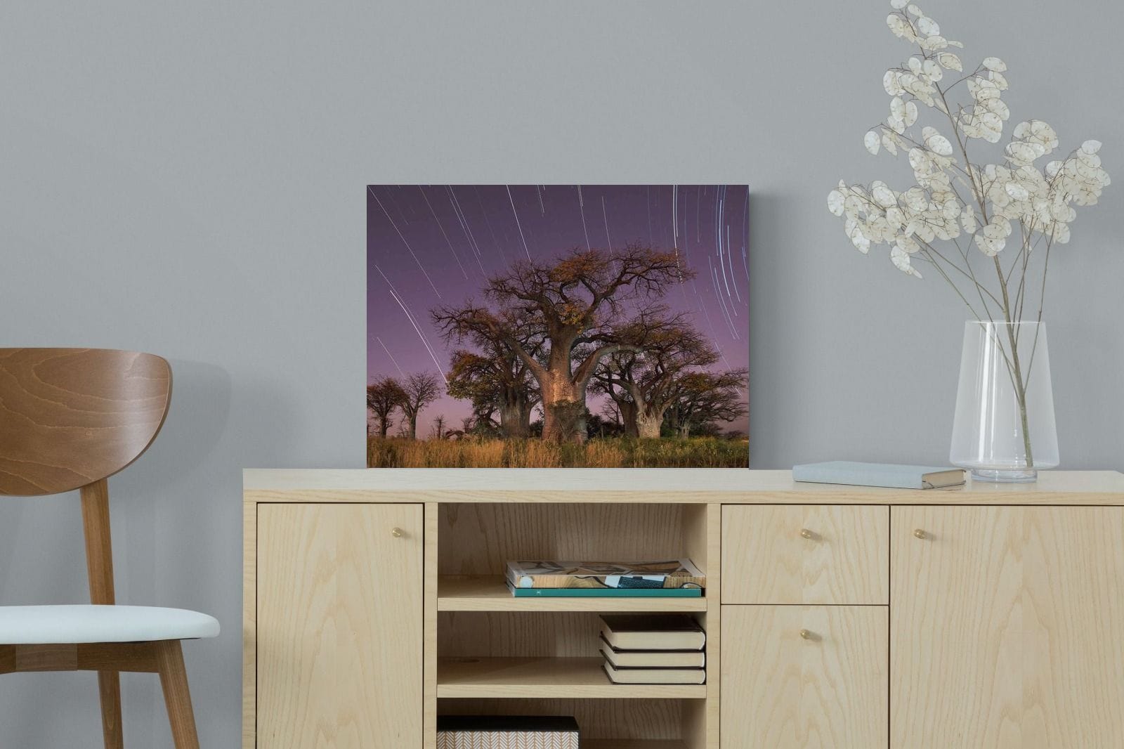 Starry Sky Baobab-Wall_Art-60 x 45cm-Mounted Canvas-No Frame-Pixalot